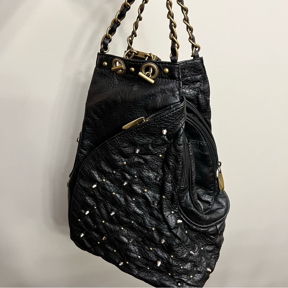 Rachel Roy Backpack 2 in 1 Handheld Purse knapsack shoulder back studded quilted